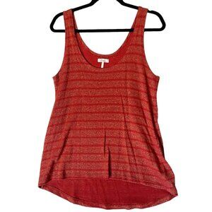 Kirra Sweater Knit Tank Top Burnt Orange Gold Shimmer Womens L High Low Hem